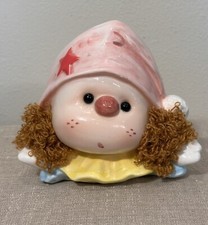 Vintage Whimsical Ardco Doll Clown Head Vase Planter - Very Cute Look OP ILoop