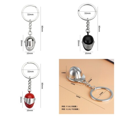 Niedlicher Mini Metall Autoschlüsselring Helm Motor Kette 3D Schlüsselanhänger Schlüsselring Geschenk
