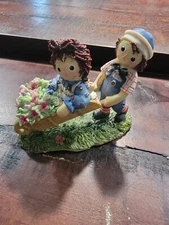 ENESCO RAGGEDY ANN AND ANDY - "Scatter seeds of Happiness wherever You May Go"