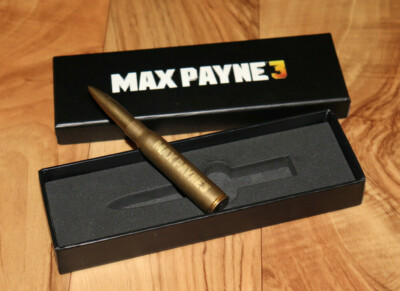 Max Payne 3 Metal Bullet Ball Pen Point Rockstar Games Ps3 Xbox