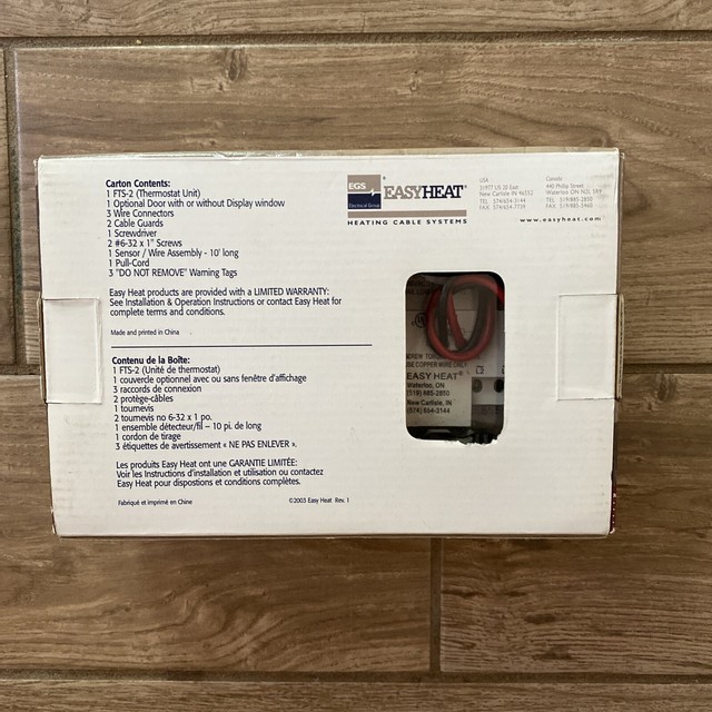 Egs Easyheat Warm Tiles Floor Warming Programmable Thermostat FTS1