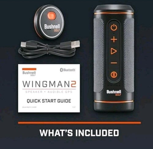 Sealed Wingman 2 Golf Speaker with Audible GPS Premium Audio Magnetic Cart Mount - Picture 2 of 8