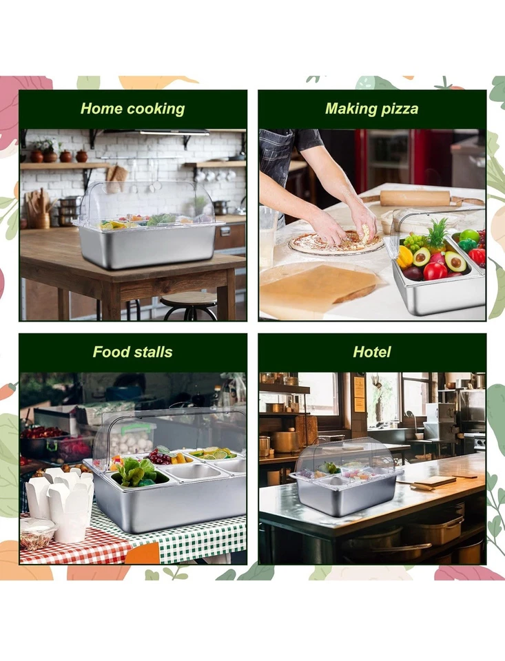 Tessco for you 1 Set Countertop Chiled Ice Food Serving Display Container Sta... - Image 4 of 4