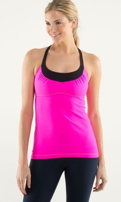 Lululemon Scoop Me Up Tank ll Pink & Black No Padding Size 8
