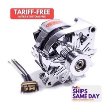 Powermaster 17735, One Chrome Fits Ford 2G 85Amp Alternator Performance Parts