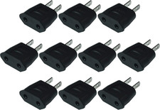 EU Euro Europe to US USA Power Jack Wall Plug Converter Adapter Adaptor 10 PCS