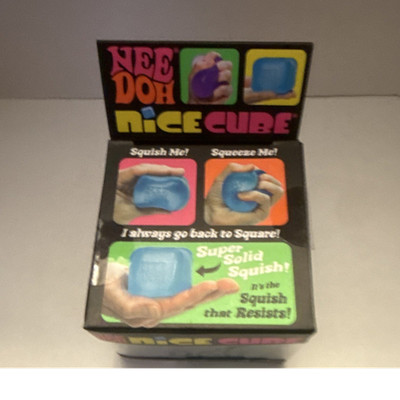 Schylling Super Solid Squish Squeeze Ball Blue Nice Cube Tear-Resistant
