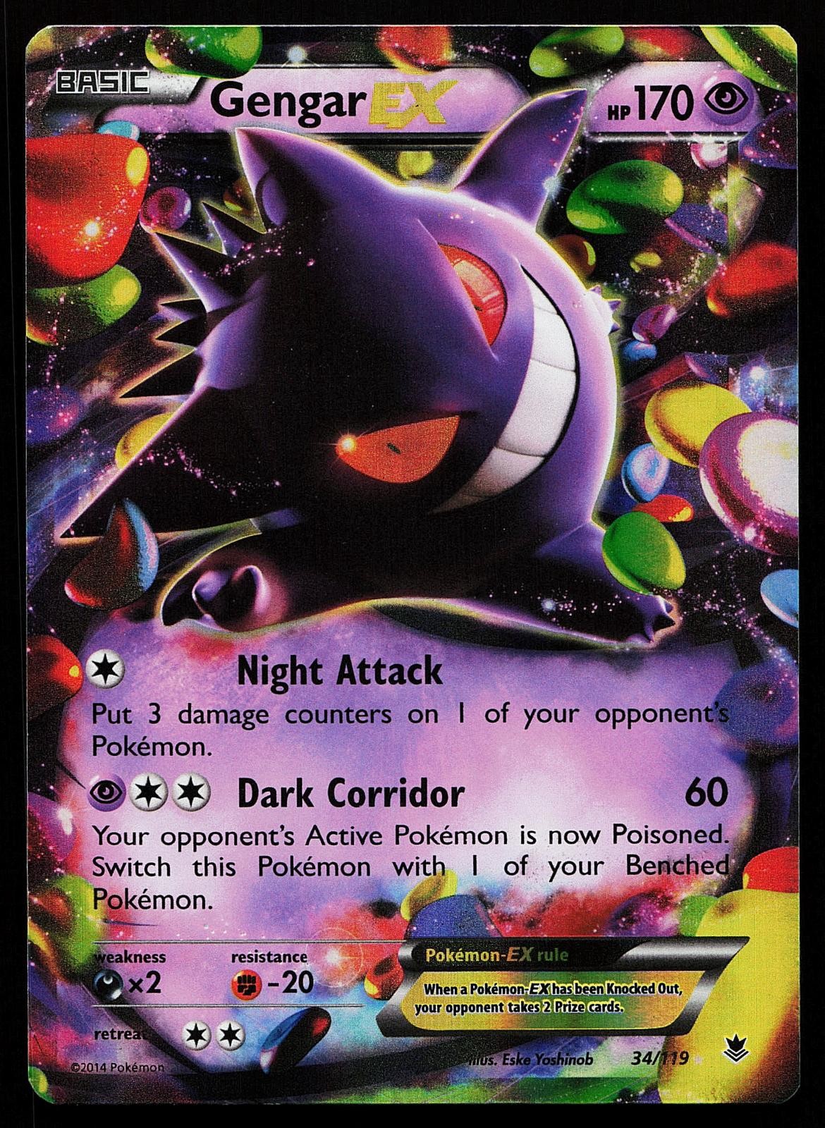 Gengar EX 34/119 Holo Rare Phantom Forces Pokemon Card