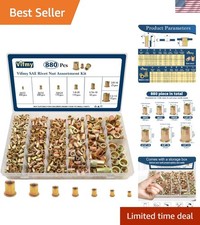 880 Pcs SAE Rivnut Kit - High Durability Zinc Plated Carbon Steel Fasteners