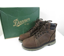 Danner Mens Brown Leather Steel Yard Waterproof Outdoor Work Boots Size 11 NIB