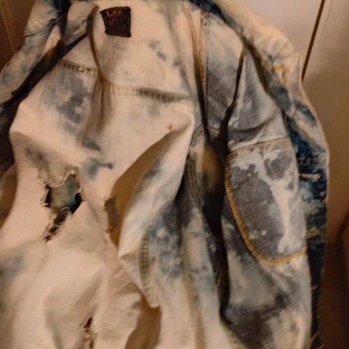 Vintage Lee 101-J Denim USA Jacket sanforized Size 46 Reg Worn - Picture 11 of 24