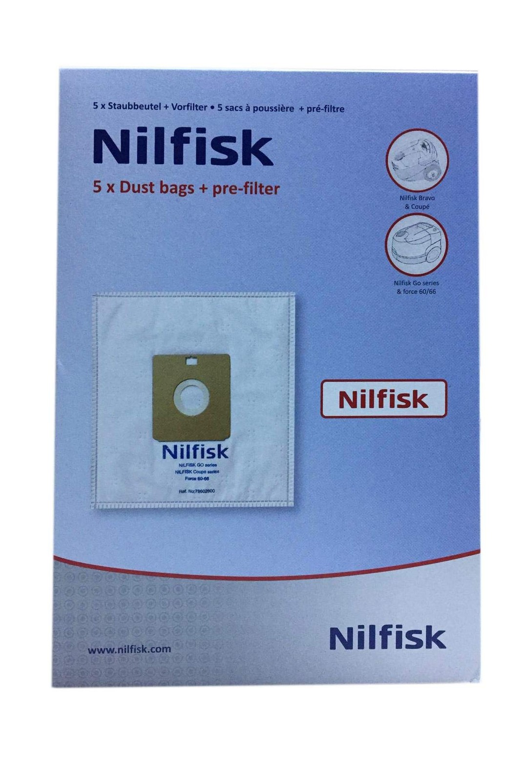 NILFISK BOLSAS DE POLVO DE LA SERIE BRAVO, BOLSAS DE ASPIRADORA 30050002 ApIl