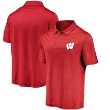 New Mens XL Wisconsin Badgers Fanatics Primary Logo Striated Polo