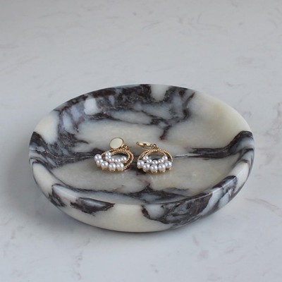 JEWELRY DISH Trinket Tray for Ring Earring Calacatta Viola Marble NAWGNAIL