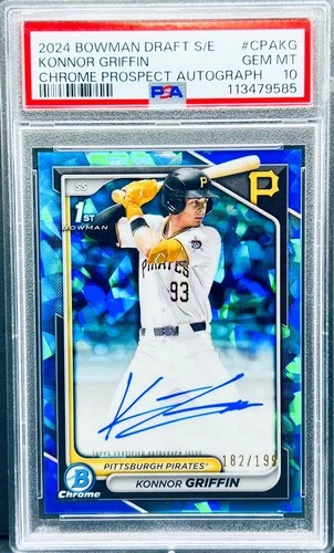2024 Konnor Griffin Bowman Chrome Sapphire /199 Auto RC 1st PSA 10