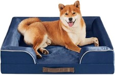 Orthopedic Dog Bed for Medium Dogs, Waterproof Memory Foam Dog Sofa Bed M with R
