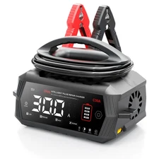 30 AMP Battery Charger, 6V/12V/24V Lead-Acid Smart Trickle Charger Large Screen