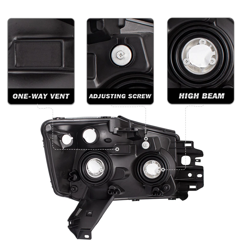 Conjunto de faros cromados L+R para Nissan Titan/04-07 Armada 2004-2015 Foto 3 de 4