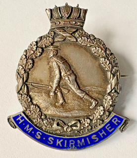 Badge Medal Silver HMS Frobisher Royal Navy HM reverse for B'ham 1916 complete