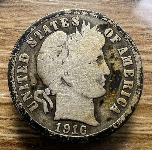 1916-P Barber Dime - Actual Coin Shown - Free Shipping & Tracking INV#190