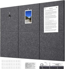 Large Cork Board for Wall 6 Pack, Bulletin Board 36" X 24", Felt Board Wall Tile