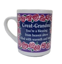 Vintage Abbey Press Great-Grandma Blessing Heaven 90s Coffee tea cup cottagecore