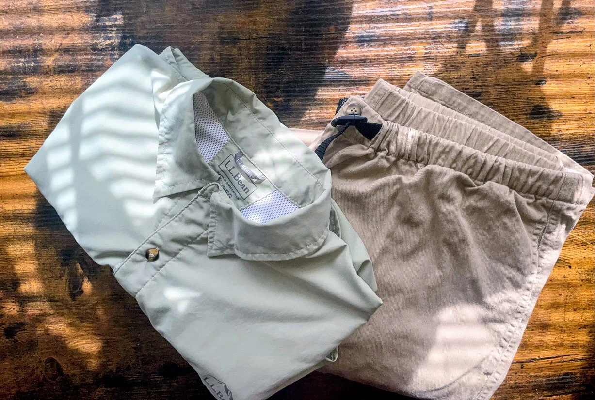 LL Bean SunSmart Cool Weave Shirt & Men’s Explorer Pants Hike Outdoor Lot 2