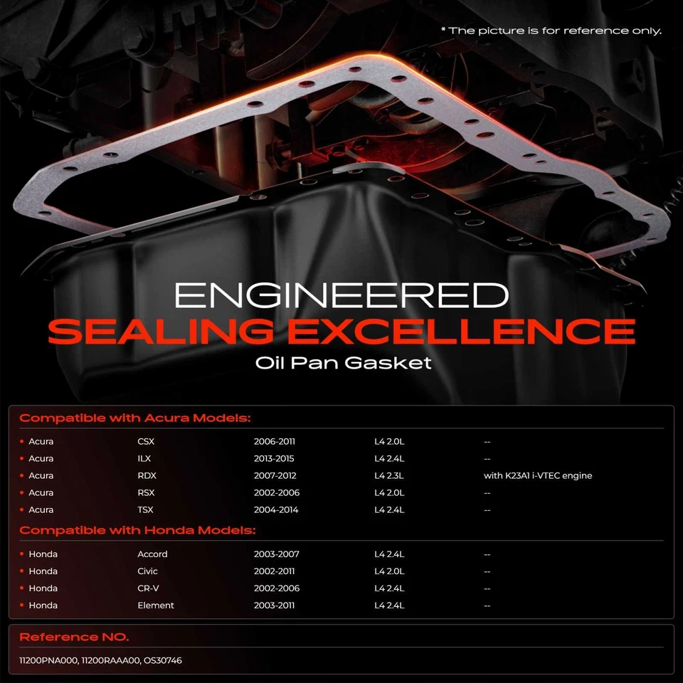 Прокладка поддона масла двигателя для Honda CR-V 2002-2006 Civic 2002-2011 Accord Acura RDX - Изображение 2 из 4