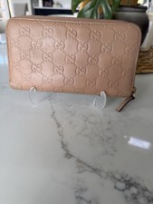 Gucci Guccissima Zip Around Wallet Blush Nude...