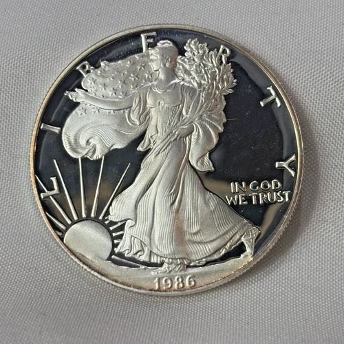 .999 Fine Silver 1 Troy Oz Round 1986 One Dollar Walking Liberty
