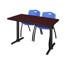 Regency Cain 48 x 24 in. TBase Training Seminar Table & 2 M Stack Chairs