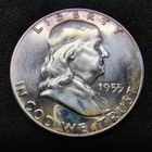 1955 Proof Franklin Half Dollar - Philadelphia - 90% Silver - Light Toning - BU