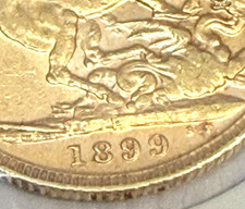 AUSTRALIA 1899 P GOLD PERTH SOVEREIGN KEY DATE LOW MINT RARE HIGH GRADE #06