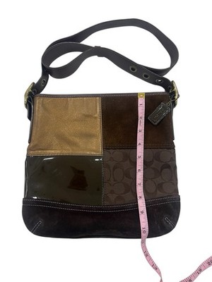 バッグ Vintage COACH Leather Shoulder Bag Brown Vintage Coach Patchwork Shoulder Bag Brown Zip Closure Medium | eBay