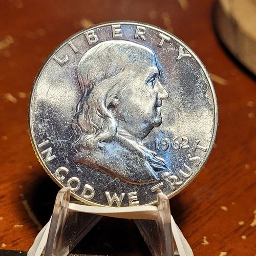 Choice Unc 1962 90% Silver Franklin Half Dollar BU