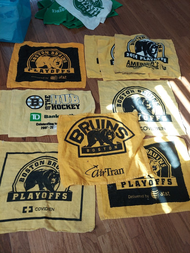 Lot Of 10 Assorted Boston Bruins Rally Towels As Shown