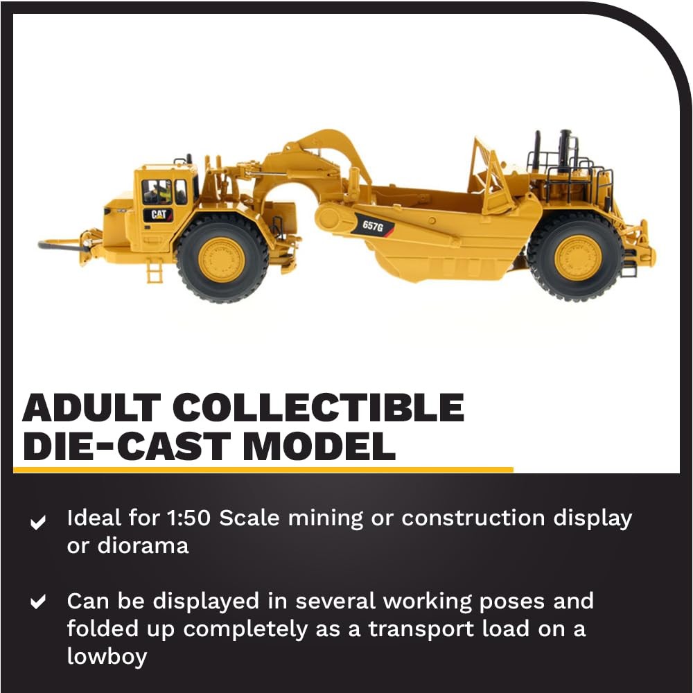 DM DIECAST MASTERS (85175C) 1:50 Cat 657G Wheel Tractor Scraper | eBay