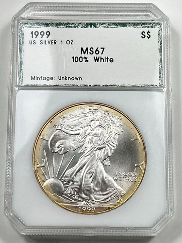 1999 $1 American Eagle PCI MS67 1 oz Fine .999 Silver Coin