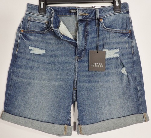 Pantaloncini denim elasticizzato Simply Vera blu invecchiato power taglia 8 27x7 PR1381 - Foto 2 di 3