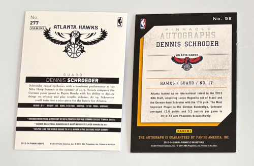 2013-14 Panini Pinnacle Auto Dennis Schroder #58 Rookie Auto RC - Picture 2 of 2