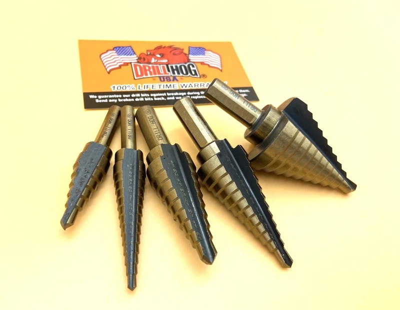 Drill Hog 5-piece HI-Molybdenum M7 step bit set
