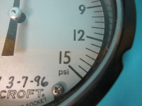 ASCROFT 45-1220 A 02L 15 30 IMV GENERAL SERVICE PRESSURE GAUGE 4-1/2" 0-15 PSI - Picture 9 of 12