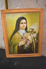Older Framed Convent Picture of St. Therese Lisieux, 23x17 (CU827) chalice co.
