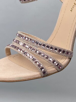 ディオール　ヒール　34 Dior Gem Embroidered Crystal Suede Heel Sandals size 36.5 | eBay