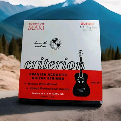 Criterion Spainish Acoustic Guitar 8 Strings House Of Mari Bronze C500 10-50 NOS
