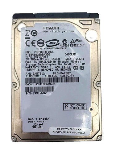HGST 250GB HDD HTS725025A7E630 SATA 2.5
