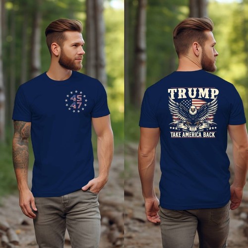 Trump 2024 Take America MAGA 45 47 Missed Me Never Surrender Legend Flag T-Shirt - Picture 4 of 23