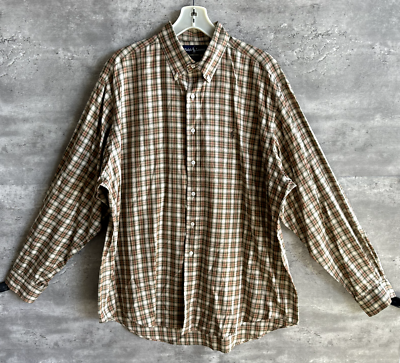 Vintage 1990s Polo Ralph Lauren Yarmouth Plaid Button-Up Shirt