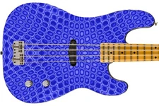 Guitar Skin Axe Wrap Re-skin Bass Reface Electric Blue Abstract Snake 418