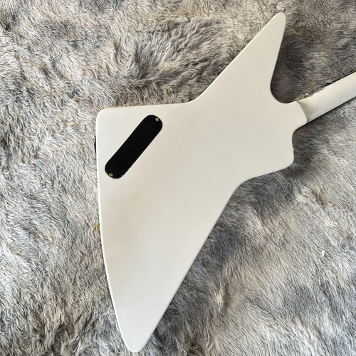Nuova chitarra elettrica personalizzata white explorer palissandro tastiera HH pickup parte oro - Foto 3 di 5